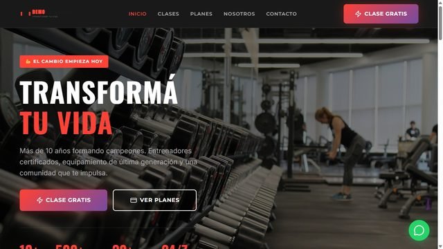 Demo de web para gimnasio