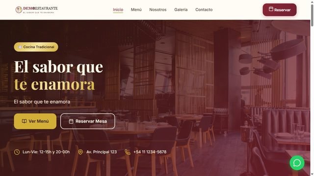 Demo de web para restaurante